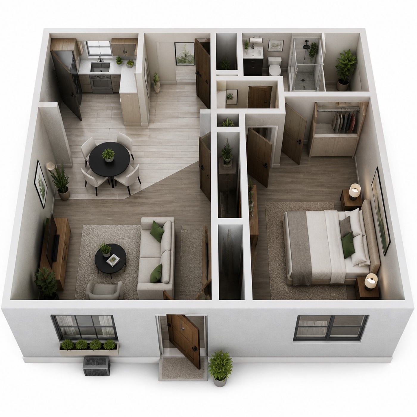 One bedroom floor plan