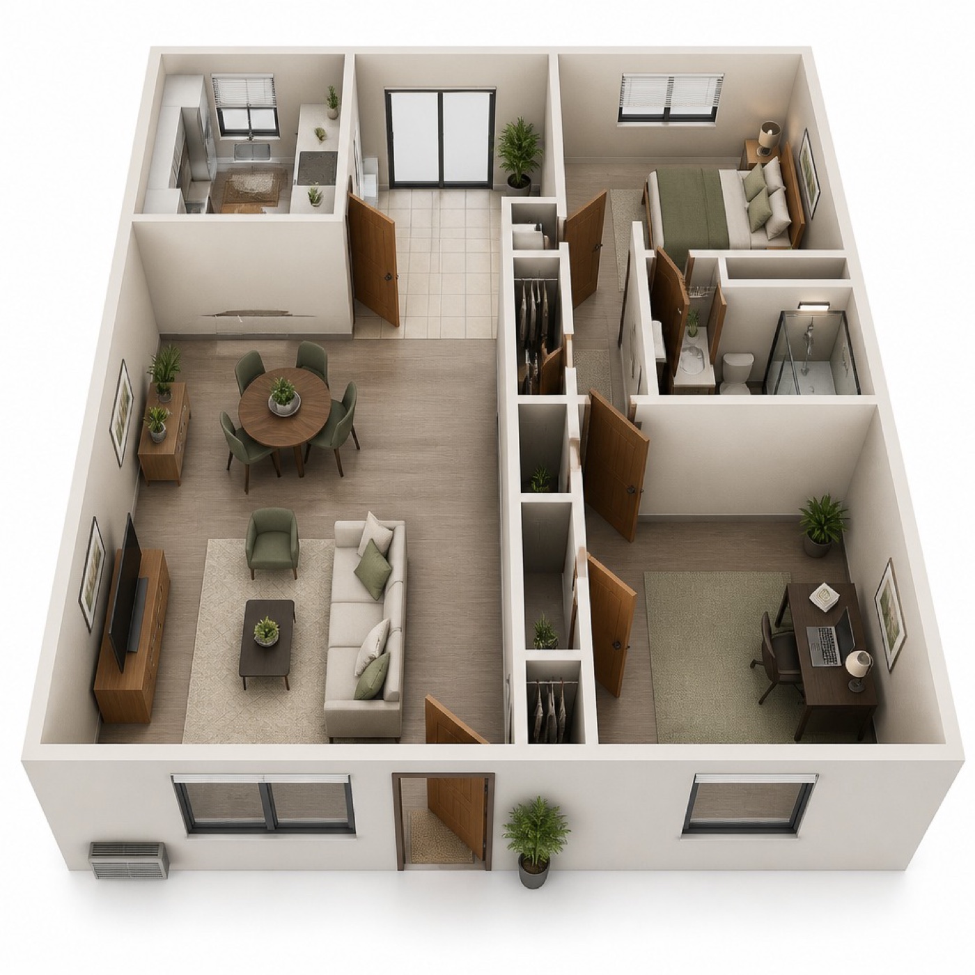 Two bedroom floor plan